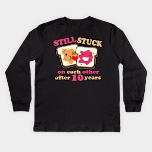 10th Anniversary Shirt Peanut Butter Jelly Couple Kids Long Sleeve T-Shirt